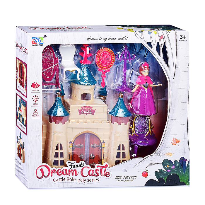 Набор KDL-02 "Замок" с куклой и мебелью, в коробке