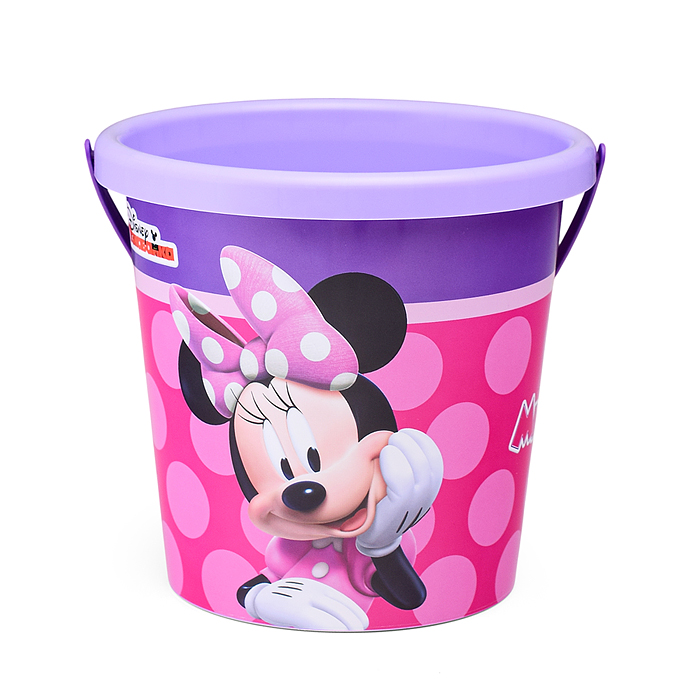 Набор Disney «Минни» №12: ведро с наклейкой, ситечко "Солнышко", лопатка №5, грабельки №5, 2 формочк