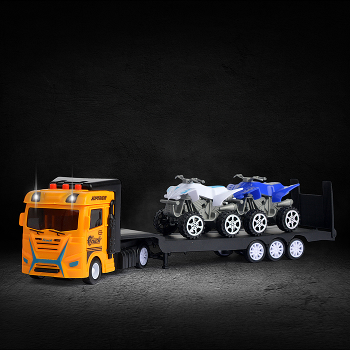 Фото к товару Автовоз 99A5-3C с квадроциклами, в коробке Автовоз 99A5-3C с квадроциклами, в коробке