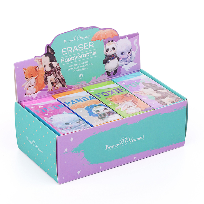 Ластик "HappyGraphix. Kids", 4 цвета