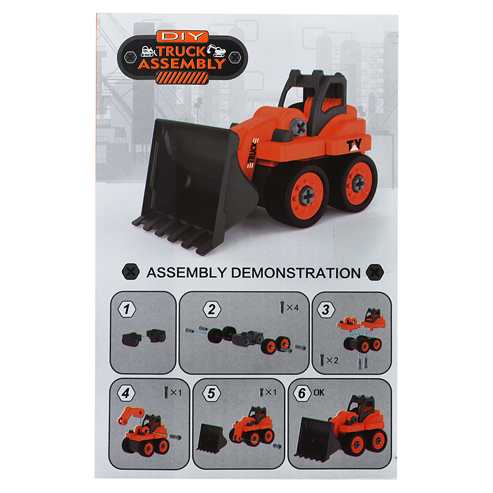 Конструктор 0591-2 "Бульдозер" с отверткой, в коробке