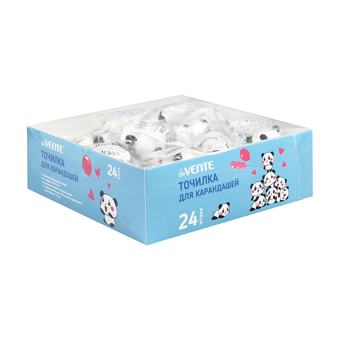 Точилка для карандашей "Panda" 28x29x34 мм, 1 отверстие, пластиковая с покрытием Soft Touch