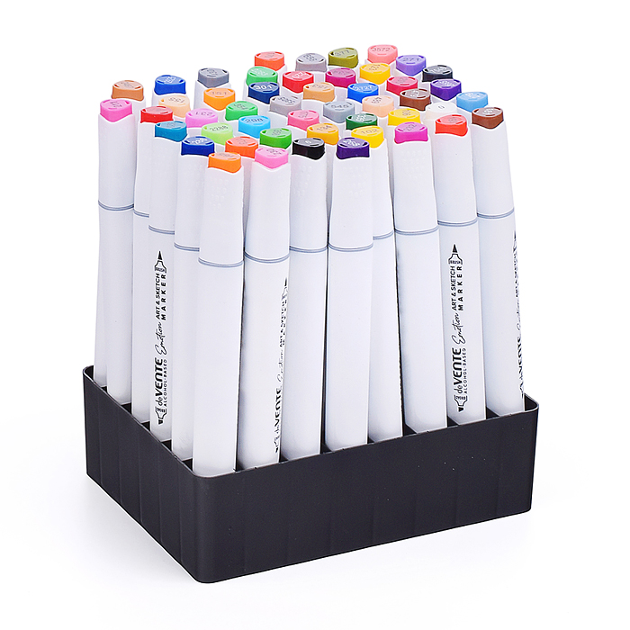 Набор маркеров для скетчинга "Emotion" 48 цветов, двусторонние (кистевидный 2 мм/скошенный 