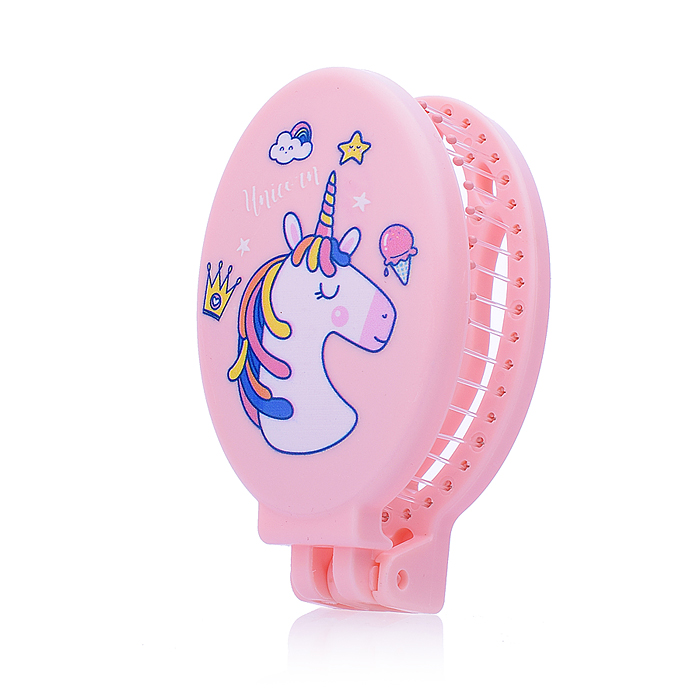 Расческа 00-5424 "Единорожка" с зеркалом, складное