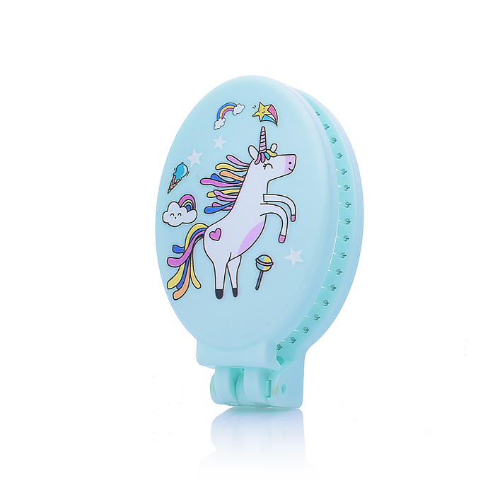 Расческа 00-5424 "Единорожка" с зеркалом, складное