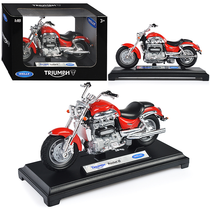 Мотоцикл 1:18 Triumph Rocket III, красный