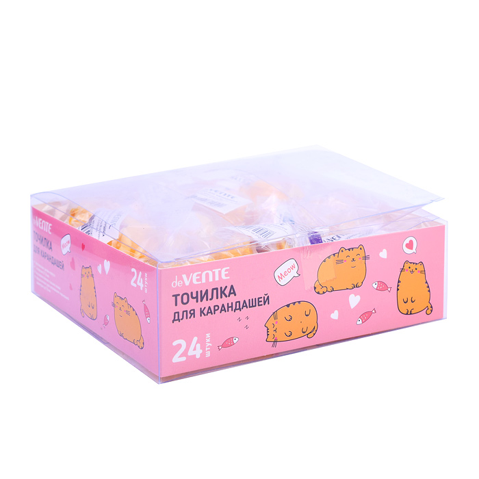 Точилка для карандашей "Fat Cat" 29x37x35 мм, 1 отверстие, пластиковая с покрытием Soft Tou