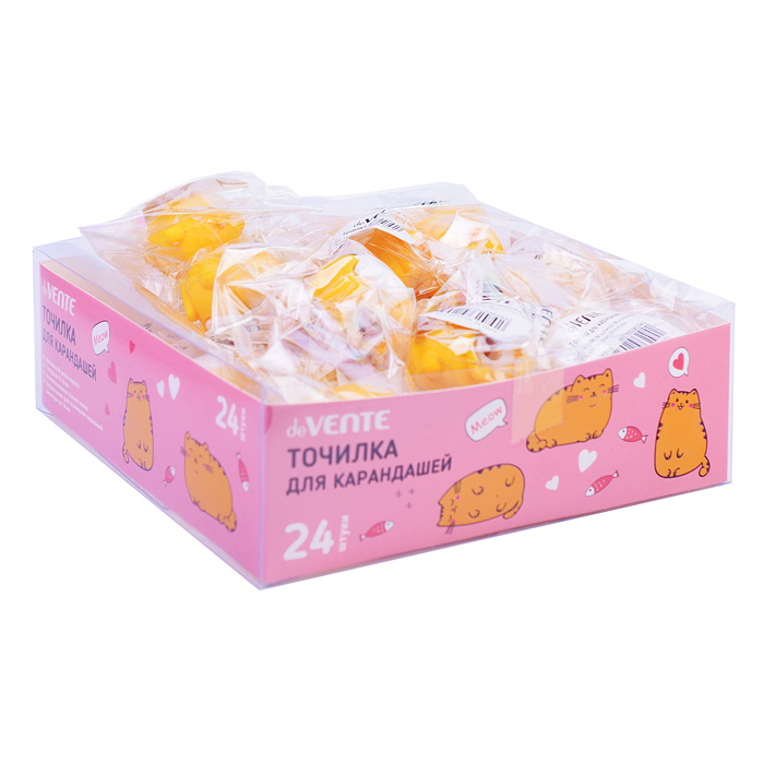 Точилка для карандашей "Fat Cat" 29x37x35 мм, 1 отверстие, пластиковая с покрытием Soft Tou