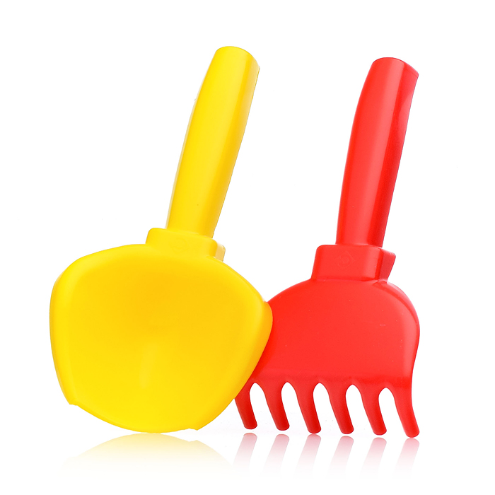 Песочный набор "Морской"( 2 формочки, совок,грабли)