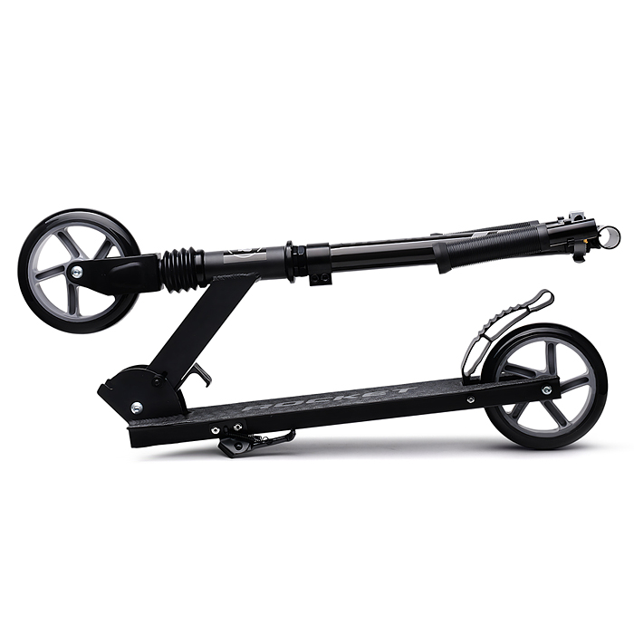 Самокат детский R0201 ROCKET, алюминиевый, колеса PU, 145 мм, черный