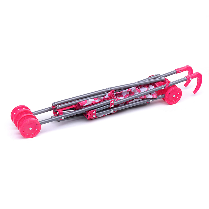 Коляска для кукол Y968-10 трость, прогулочная, цвет розовые сердечки