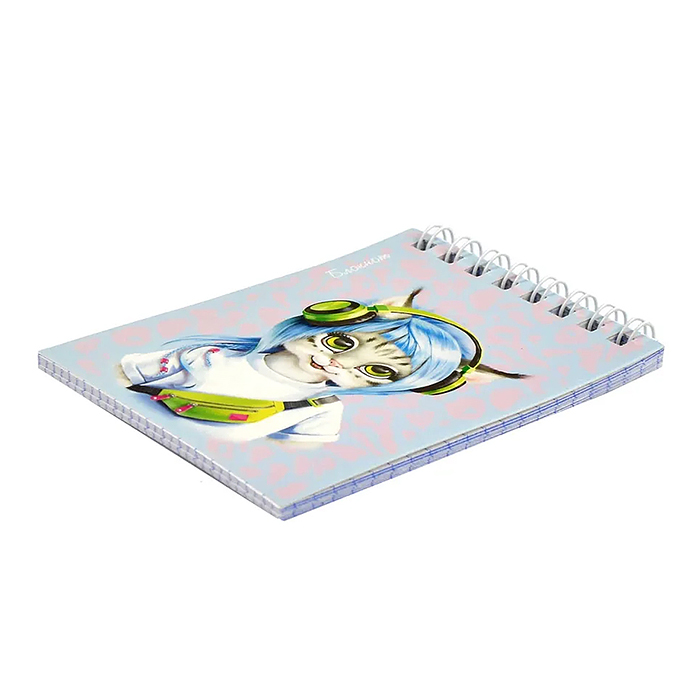 Блокнот 40 л., А7 "Техно крошки" на гребне.