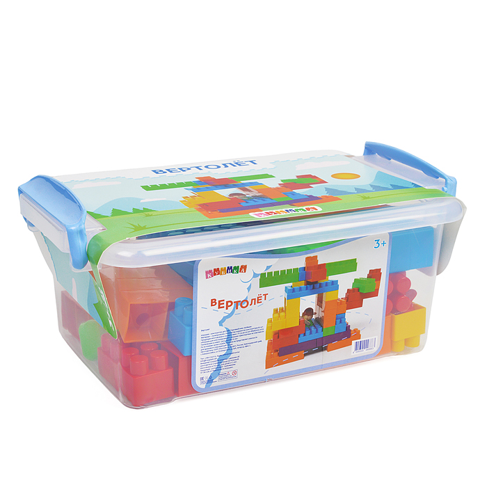 Игрушка-конструктор детский, набор "Вертолет", 60 деталей