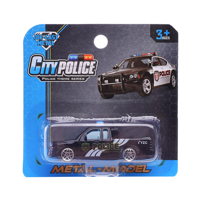 Машина ZQ-007 "Городская полиция" металл., на листе