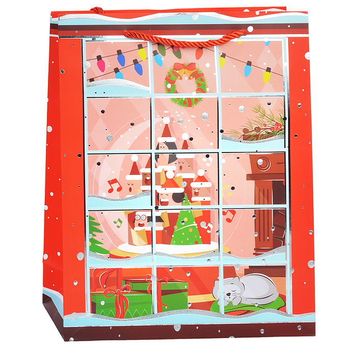 Пакет подарочный 00-4808 "Новогодняя история" 26*32*10см.