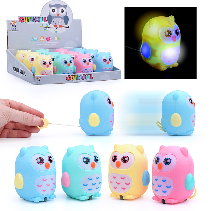 Заводная игрушка 2226-A16 "Сова" с подсветкой, в коробке