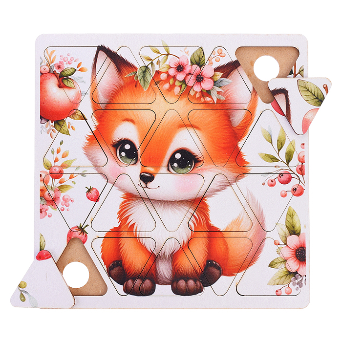 Пазлы малые "Лисичка" 20х20см (древесный материал)