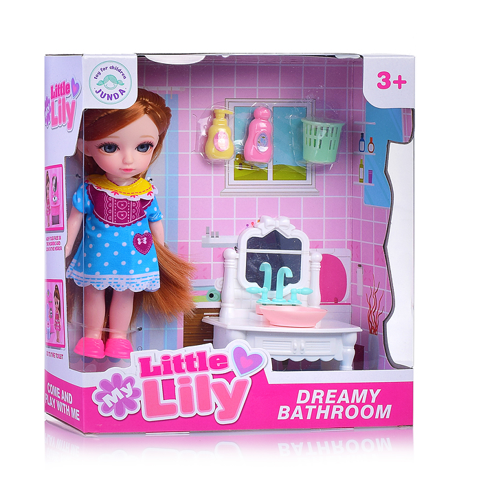 Фото к товару Кукла 69004 "Ванная комната" с аксессуарами, в коробке Кукла 69004 "Ванная комната" с аксессуарами, в коробке