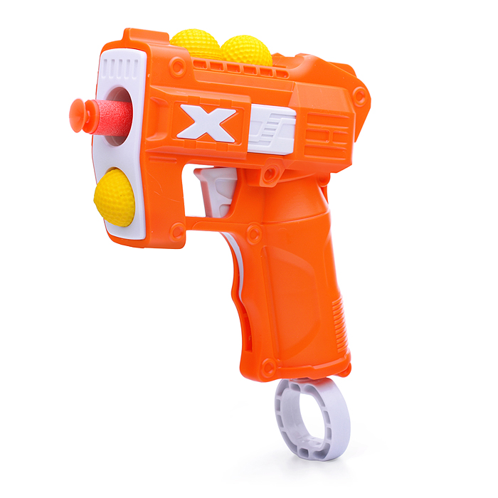 Фото к товару Бластер 393 "Отличная цель" с шариками и мягкими пулями, в коробке Бластер 393 "Отличная цель" с шариками и мягкими пулями, в коробке