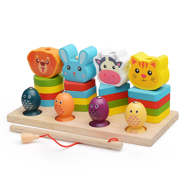 Фото к товару Игра логическая D1768 Пирамидка "Милые зверята" с рыбалкой Игра логическая D1768 Пирамидка "Милые зверята" с рыбалкой