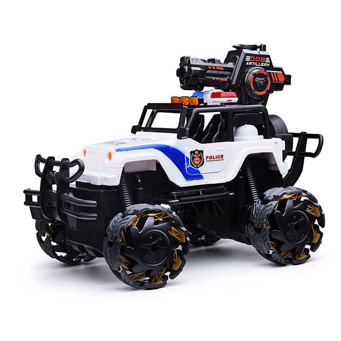 Машина FN118BZ-2 "Джип. Полиция" с пушкой, р/у, 27 MHz, в коробке