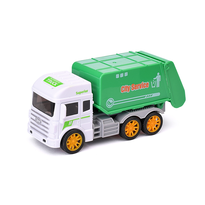 Машина BHX890 "Мусоровоз с контейнерами" 4 вида, в пакете