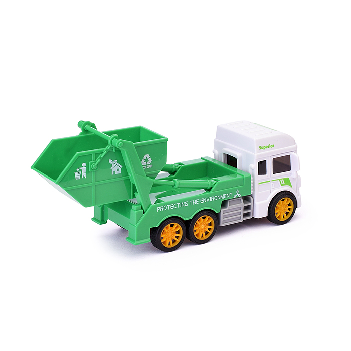 Машина BHX890 "Мусоровоз с контейнерами" 4 вида, в пакете