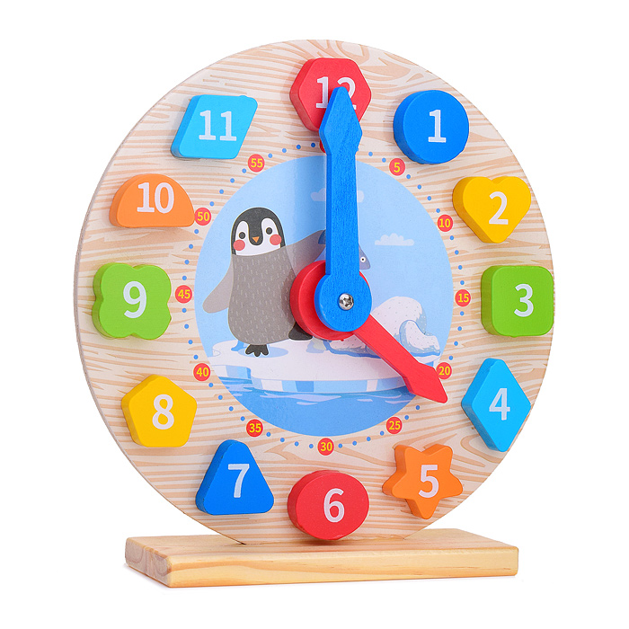 Пазл вкладыш D1477 "Часы - Пингвин на льдине"