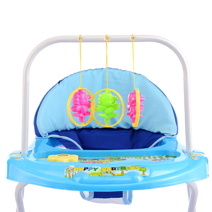 Ходунки 902-A-2 с подвесными игрушками и музыкальным цветком (синий-голубой) в пакете