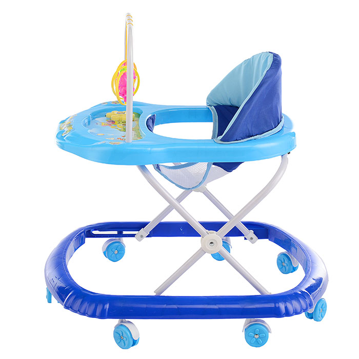 Ходунки 902-A-2 с подвесными игрушками и музыкальным цветком (синий-голубой) в пакете