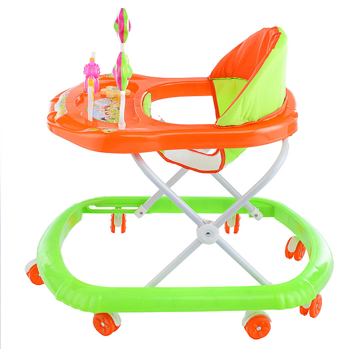 Фото к товару Ходунки 902-B-3 "Бабочка с цветочками" (зеленый-оранжевый) в пакете Ходунки 902-B-3 "Бабочка с цветочками" (зеленый-оранжевый) в пакете