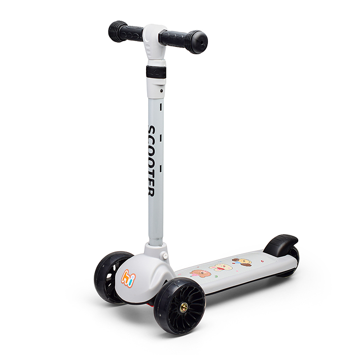 Самокат U001189Y 3-х кол., PU, цвет белый