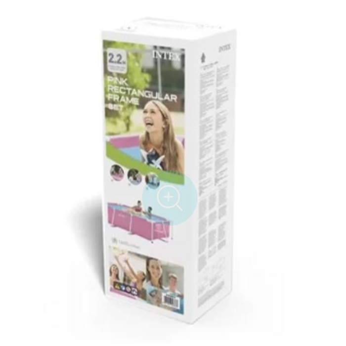 Фото к товару Бассейн каркасный Rectangular Frame, розовый 220x150х60см 1662л., 28266NP INTEX Бассейн каркасный Rectangular Frame, розовый 220x150х60см 1662л., 28266NP INTEX