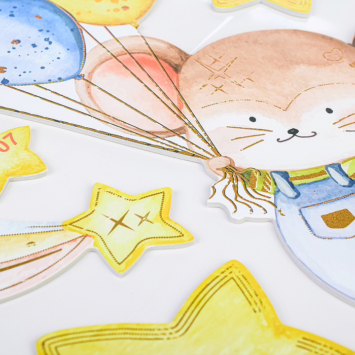 Наклейки интерьерные "Зверушки" МИКС самоклеющиеся фигурные ,объёмные  размер наклейки 31* 48 см..