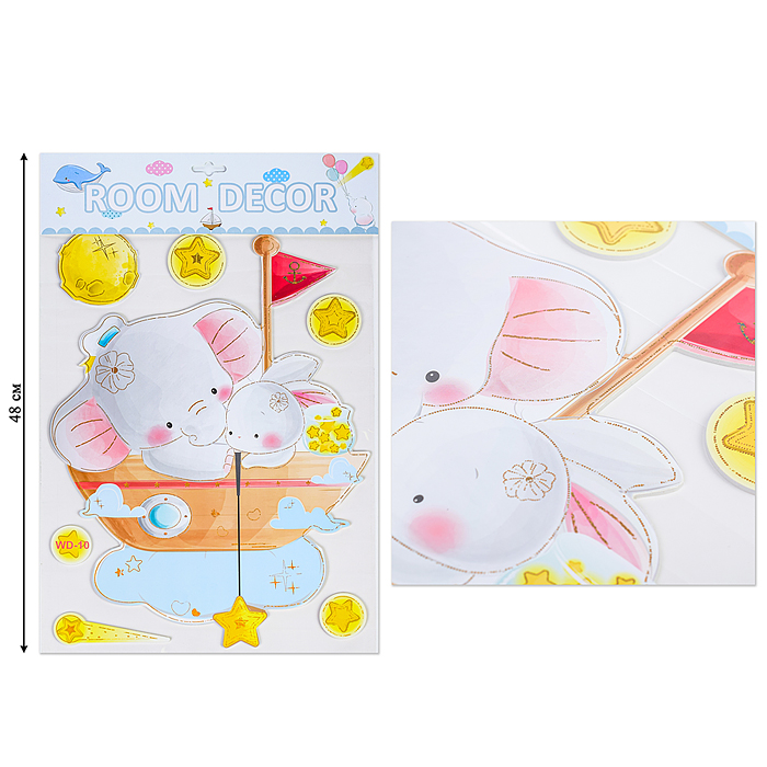 Наклейки интерьерные "Зверушки" МИКС самоклеющиеся фигурные ,объёмные  размер наклейки 31* 48 см..