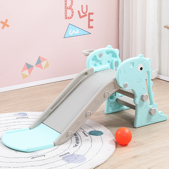 Горка детская UT0107 "Динозаврик" (цвет бирюзовый)