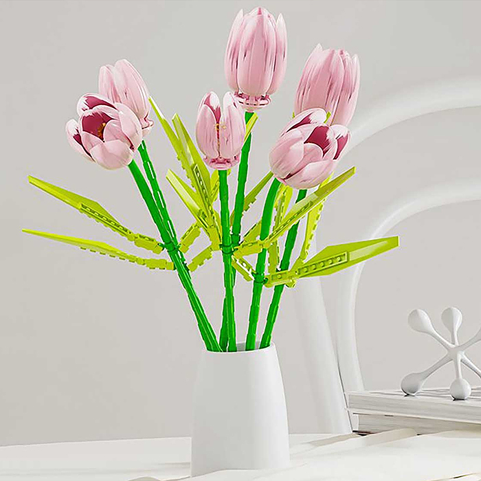 Конструктор JK29312 "Розовые тюльпаны" 304 дет., в коробке