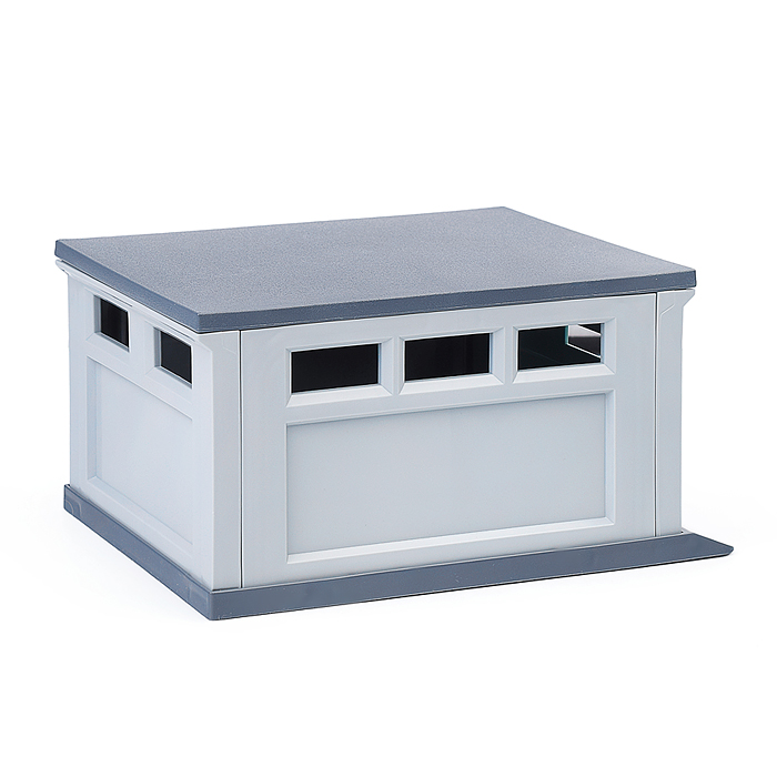 Фото к товару Гараж для машинок (серый, мятный) 187х136х95 мм. Гараж для машинок (серый, мятный) 187х136х95 мм.