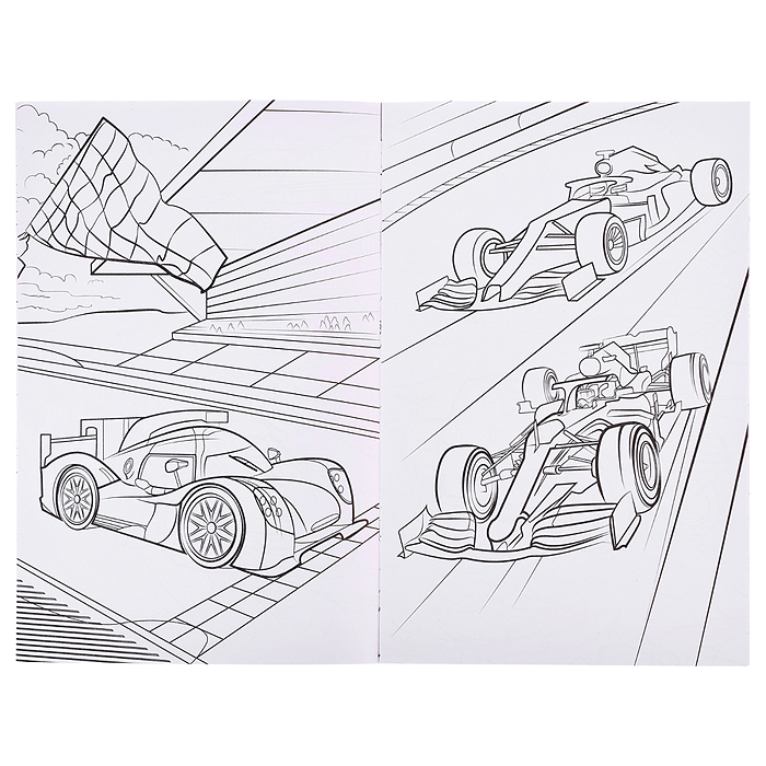 Любимая раскраска эконом А4. Гонки.
