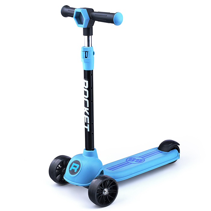 Самокат 3-х колесный ROCKET, синий