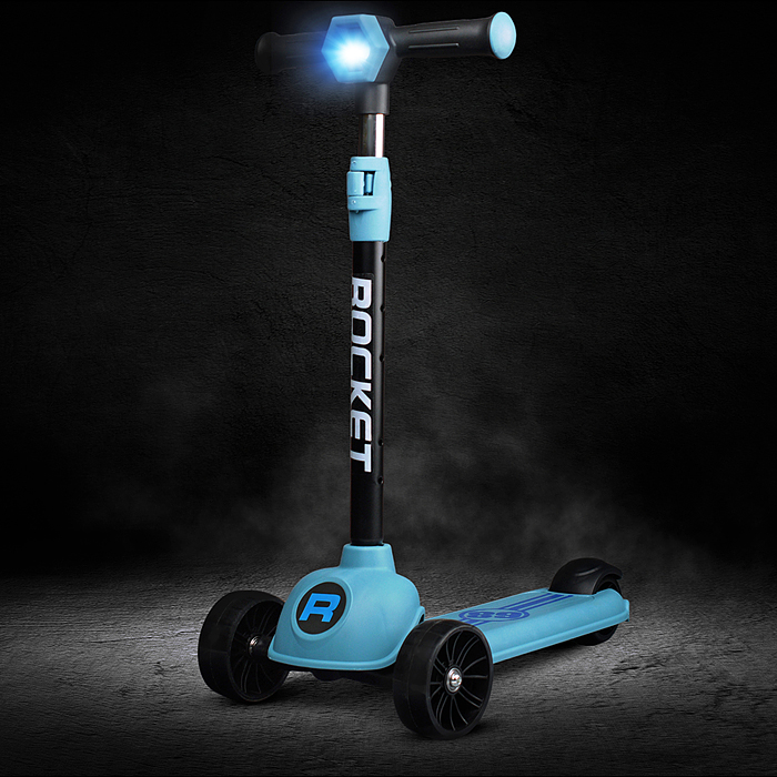 Самокат 3-х колесный ROCKET, синий