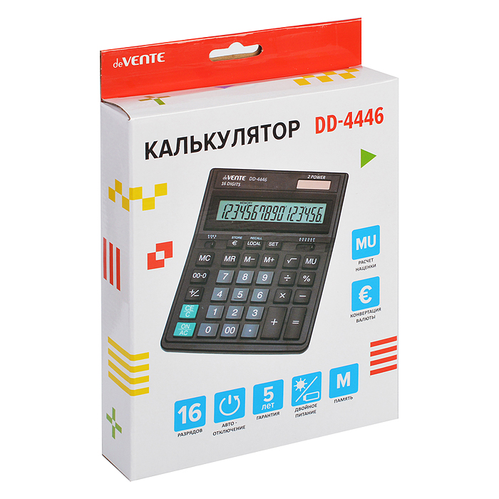 Фото к товару Калькулятор настольный, 153x199x31 мм, 16 разрядный, двойное питание, автоматическ Калькулятор настольный, 153x199x31 мм, 16 разрядный, двойное питание, автоматическ
