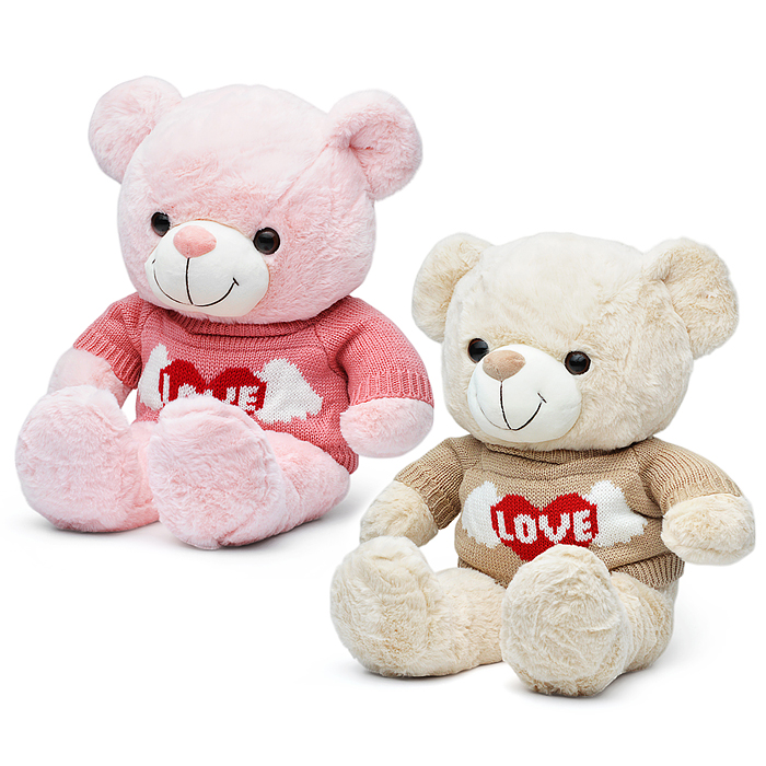 Мягкая игрушка М1249 "Медведь" в кофточке с сердечком, 55см