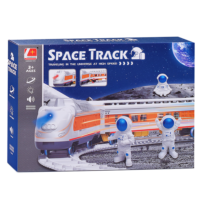 Железная дорога LX206-1 "Космический поезд" на батарейках, в коробке