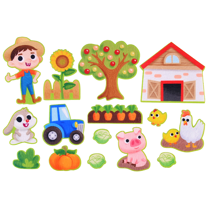 Фото к товару Набор из фетра на липучках "Ферма" (европодвес) Набор из фетра на липучках "Ферма" (европодвес)