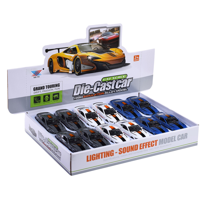 Машина металл K174B13 "Кобра" (свет, звук) в коробке