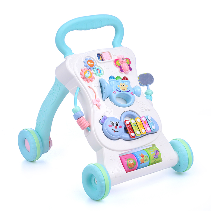 Ходунки YL610 2 в 1 "Довольный малыш" с развивающим ковриком и игровым центром, в коробке