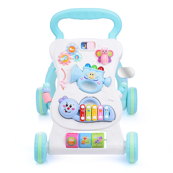 Ходунки YL610 2 в 1 "Довольный малыш" с развивающим ковриком и игровым центром, в коробке