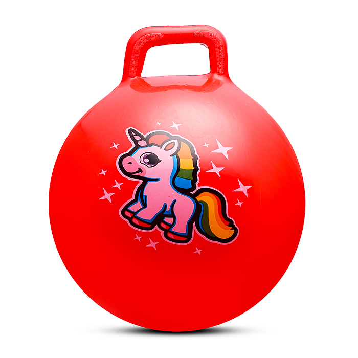 Мяч с ручкой 45см 00-1570 "Единорог" (цвет в ассортименте)