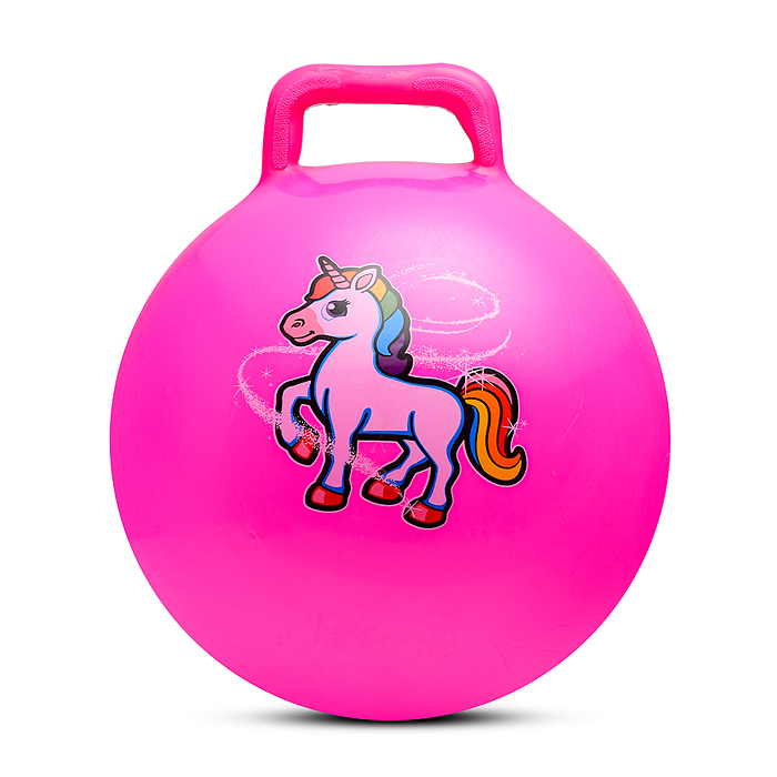 Мяч с ручкой 45см 00-1570 "Единорог" (цвет в ассортименте)